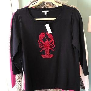 NEW navy talbots lobster sweater